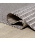 SCANDINAVIAN Area Rug Aarhus Minimalist Scandi Striped Gray/Ivory 2 ft. x 8 ft. Runner Rug