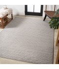 SCANDINAVIAN Area Rug Aarhus Minimalist Scandi Striped Gray/Ivory 5 ft. x 8 ft. Area Rug