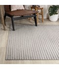 SCANDINAVIAN Area Rug Aarhus Minimalist Scandi Striped Gray/Ivory 5 ft. x 8 ft. Area Rug