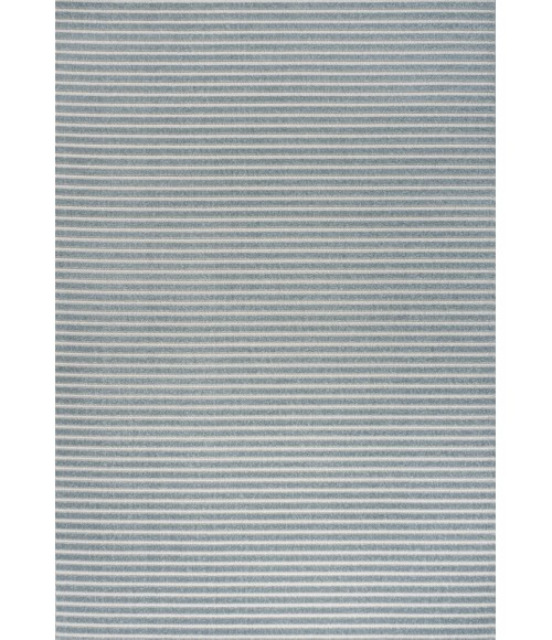 Aarhus Minimalist Scandi Striped Blue/Ivory 8 ft. x 10 ft. Area Rug