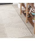 SCANDINAVIAN Area Rug Maribo Abstract Groovy Striped Cream/Ivory 2 ft. x 8 ft. Runner Rug