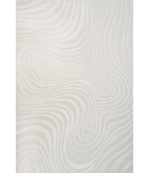 SCANDINAVIAN Area Rug Maribo Abstract Groovy Striped Cream/Ivory 3 ft. x 5 ft. Area Rug