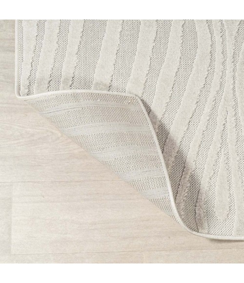 SCANDINAVIAN Area Rug Maribo Abstract Groovy Striped Cream/Ivory 3 ft. x 5 ft. Area Rug