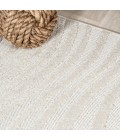 SCANDINAVIAN Area Rug Maribo Abstract Groovy Striped Cream/Ivory 3 ft. x 5 ft. Area Rug
