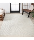 SCANDINAVIAN Area Rug Maribo Abstract Groovy Striped Cream/Ivory 3 ft. x 5 ft. Area Rug