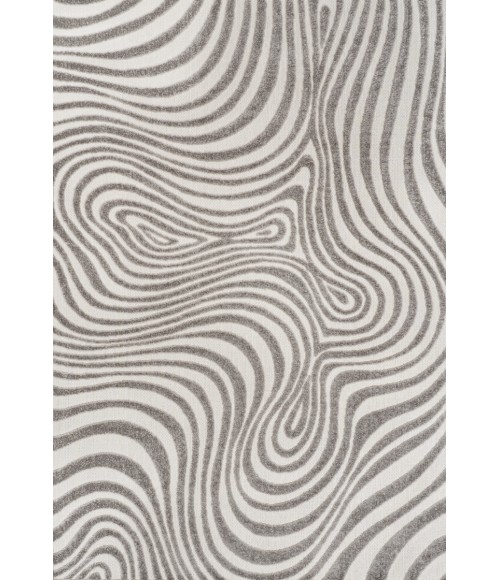 SCANDINAVIAN Area Rug Maribo Abstract Groovy Striped Gray/Ivory 5 ft. x 8 ft. Area Rug