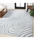 SCANDINAVIAN Area Rug Maribo Abstract Groovy Striped Light Blue/Ivory 5 ft. x 8 ft. Area Rug