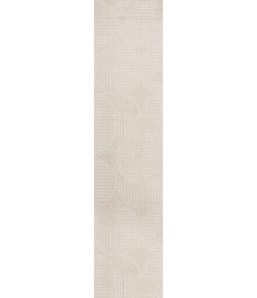 Nordby Geometric Arch Scandi Striped Ivory/Cream 2 ft. x 8 ft. Runner Rug