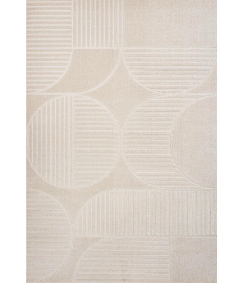 SCANDINAVIAN Area Rug Nordby Geometric Arch Scandi Striped Ivory/Cream 3 ft. x 5 ft. Area Rug