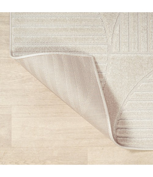 SCANDINAVIAN Area Rug Nordby Geometric Arch Scandi Striped Ivory/Cream 3 ft. x 5 ft. Area Rug