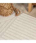 SCANDINAVIAN Area Rug Nordby Geometric Arch Scandi Striped Ivory/Cream 3 ft. x 5 ft. Area Rug