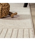 SCANDINAVIAN Area Rug Nordby Geometric Arch Scandi Striped Ivory/Cream 3 ft. x 5 ft. Area Rug