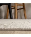 Nordby Geometric Arch Scandi Striped Ivory/Cream 2 ft. x 8 ft. Runner Rug