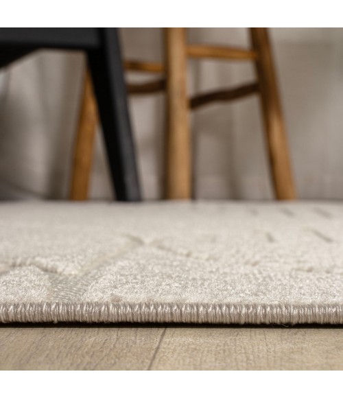 Nordby Geometric Arch Scandi Striped Ivory/Cream 2 ft. x 8 ft. Runner Rug