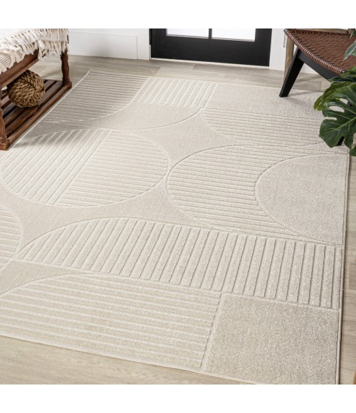 SCANDINAVIAN Area Rug Nordby Geometric Arch Scandi Striped Ivory/Cream 3 ft. x 5 ft. Area Rug