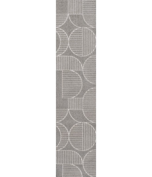 Nordby Geometric Arch Scandi Striped Gray/Cream 2 ft. x 8 ft. Runner Rug