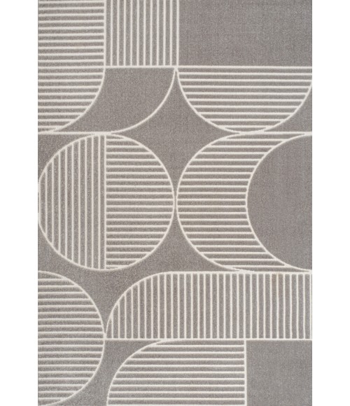 Nordby Geometric Arch Scandi Striped Gray/Cream 8 ft. x 10 ft. Area Rug