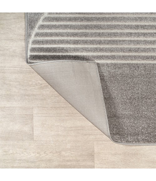 Nordby Geometric Arch Scandi Striped Gray/Cream 8 ft. x 10 ft. Area Rug