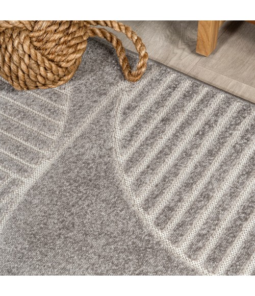 Nordby Geometric Arch Scandi Striped Gray/Cream 8 ft. x 10 ft. Area Rug