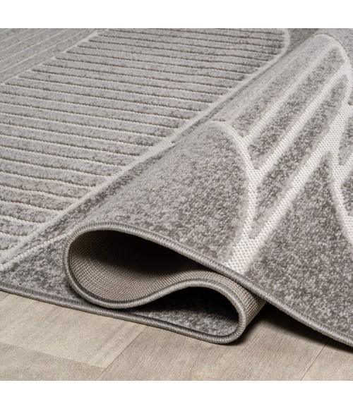 Nordby Geometric Arch Scandi Striped Gray/Cream 8 ft. x 10 ft. Area Rug