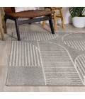 Nordby Geometric Arch Scandi Striped Gray/Cream 8 ft. x 10 ft. Area Rug