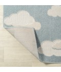 SCANDINAVIAN Area Rug Hedwig Youth Cloud Scandi Rug Blue/Ivory 2 ft. x 8 ft. Runner Rug