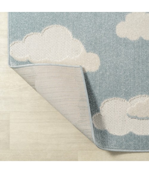 SCANDINAVIAN Area Rug Hedwig Youth Cloud Scandi Rug Blue/Ivory 2 ft. x 8 ft. Runner Rug