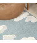 SCANDINAVIAN Area Rug Hedwig Youth Cloud Scandi Rug Blue/Ivory 2 ft. x 8 ft. Runner Rug