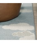 SCANDINAVIAN Area Rug Hedwig Youth Cloud Scandi Rug Blue/Ivory 2 ft. x 8 ft. Runner Rug