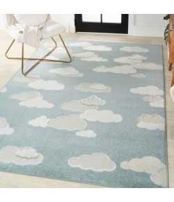 Jonathany Scandinavian SCN105A Blue/Ivory Area Rug 2 ft. 11 in. X 5 ft. Rectangle