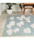 SCANDINAVIAN Area Rug Hedwig Youth Cloud Scandi Rug Blue/Ivory 3 ft. x 5 ft. Area Rug