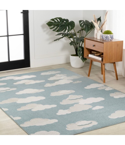 SCANDINAVIAN Area Rug Hedwig Youth Cloud Scandi Rug Blue/Ivory 3 ft. x 5 ft. Area Rug