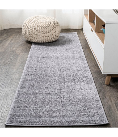 SUPERSOFT Area Rug Haze Solid Low-Pile Gray 2 ft. x 8 ft. Runner Rug