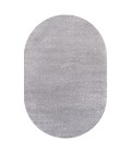 SUPERSOFT Area Rug Haze Solid Low-Pile Gray 3 ft. x 5 ft. Oval Area Rug
