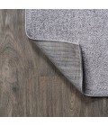 SUPERSOFT Area Rug Haze Solid Low-Pile Gray 3 ft. x 5 ft. Oval Area Rug