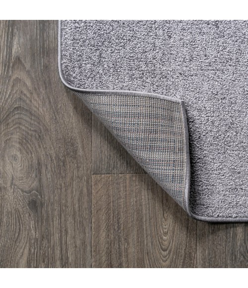 SUPERSOFT Area Rug Haze Solid Low-Pile Gray 3 ft. x 5 ft. Oval Area Rug