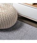 SUPERSOFT Area Rug Haze Solid Low-Pile Gray 3 ft. x 5 ft. Oval Area Rug