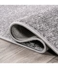SUPERSOFT Area Rug Haze Solid Low-Pile Gray 3 ft. x 5 ft. Oval Area Rug