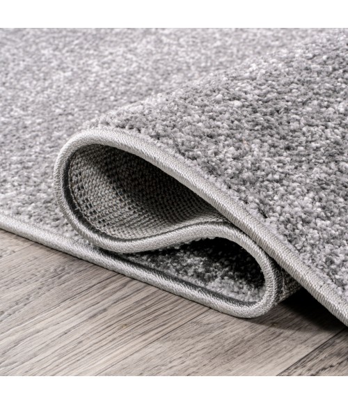 SUPERSOFT Area Rug Haze Solid Low-Pile Gray 3 ft. x 5 ft. Oval Area Rug