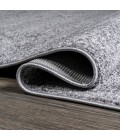 SUPERSOFT Area Rug Haze Solid Low-Pile Gray 3 ft. x 5 ft. Oval Area Rug