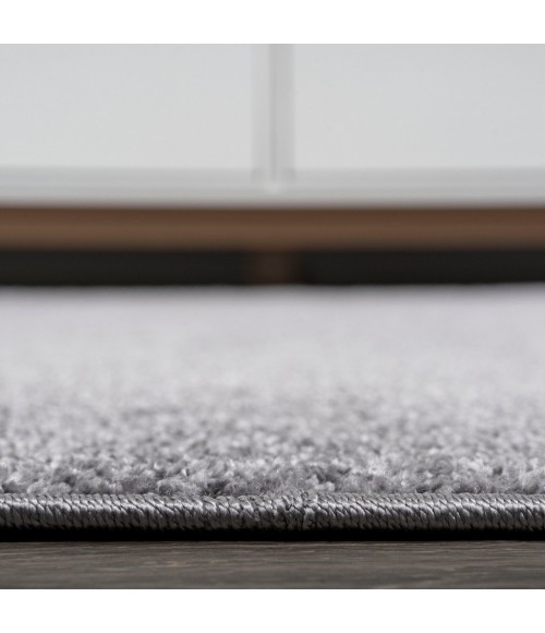 SUPERSOFT Area Rug Haze Solid Low-Pile Gray 4' Round Area Rug