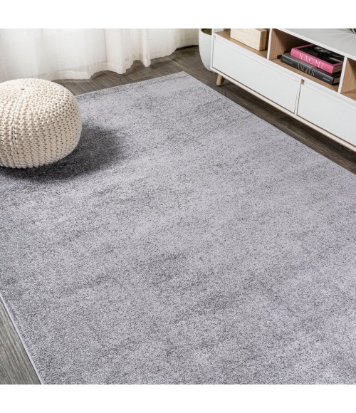 SUPERSOFT Area Rug Haze Solid Low-Pile Gray 12 ft. x 15 ft. Area Rug