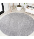 SUPERSOFT Area Rug Haze Solid Low-Pile Gray 4' Round Area Rug