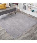 SUPERSOFT Area Rug Haze Solid Low-Pile Gray 7' Square Area Rug