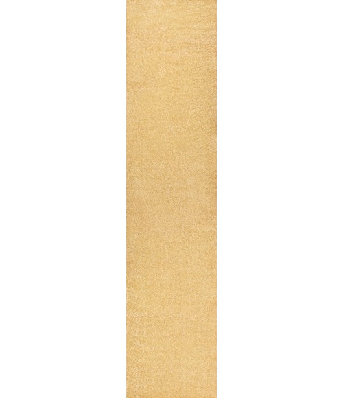 SUPERSOFT Area Rug Haze Solid Low-Pile Mustard 2 ft. x 14 ft. Runner Rug