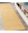 SUPERSOFT Area Rug Haze Solid Low-Pile Mustard 2 ft. x 14 ft. Runner Rug