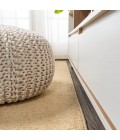 SUPERSOFT Area Rug Haze Solid Low-Pile Mustard 5 ft. x 8 ft. Oval Area Rug