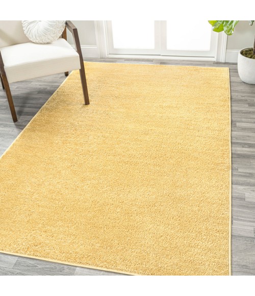SUPERSOFT Area Rug Haze Solid Low-Pile Mustard 12 ft. x 15 ft. Area Rug