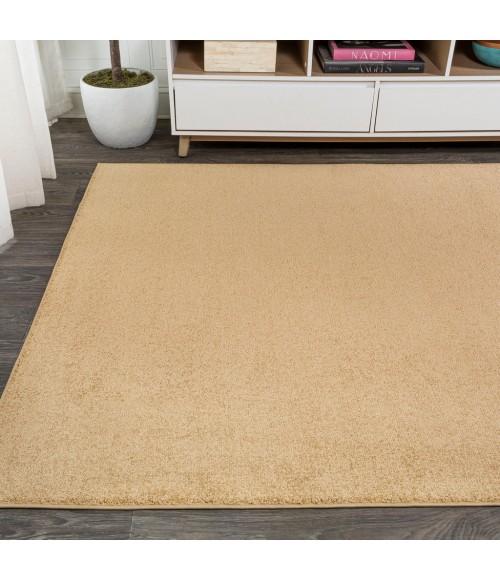 SUPERSOFT Area Rug Haze Solid Low-Pile Mustard 12 ft. x 15 ft. Area Rug