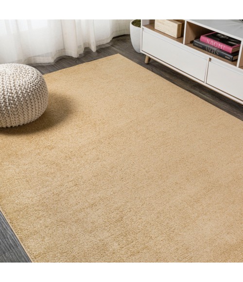 SUPERSOFT Area Rug Haze Solid Low-Pile Mustard 12 ft. x 15 ft. Area Rug